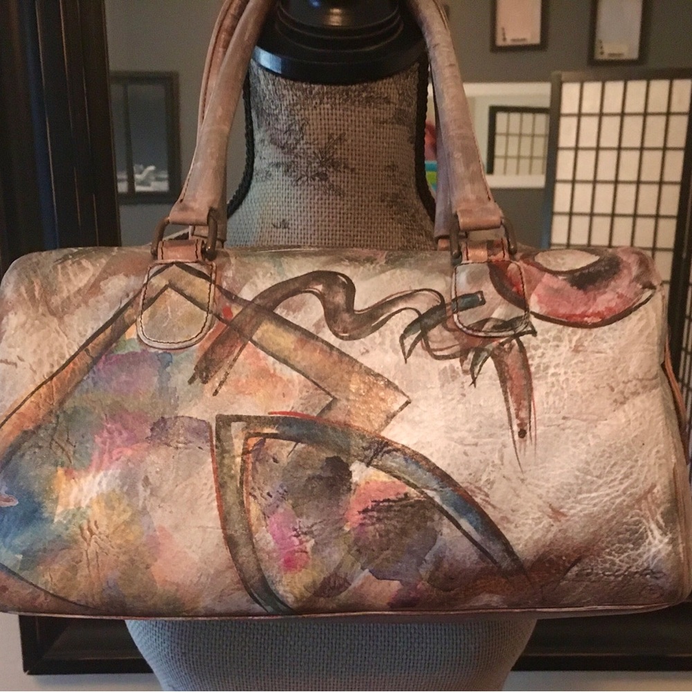 Jane Yoo wearable art, one of a kind Satchel 11 1/2 X 7